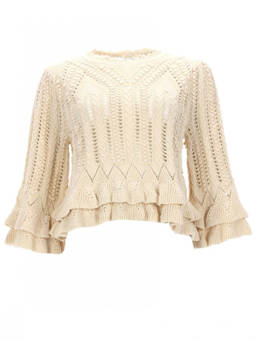 Marant Etoile - White Knitted Crew Neck Sweater