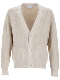 Lardini - Beige Knitted V Neck Cardigan (M)
