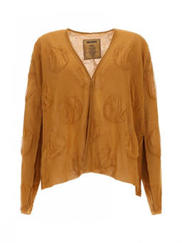 Uma Wang - Brown Textured V Neck Cardigan (M)