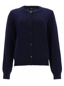 A.P.C. - Blue Solid Round Neck Cardigan