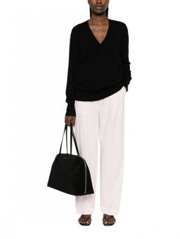 Toteme - Black Solid V Neck Sweater