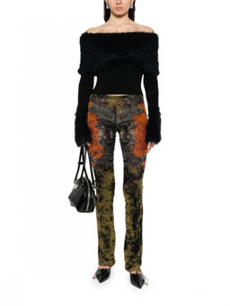 Jean Paul Gaultier - Black Textured Off Shoulder Sweater