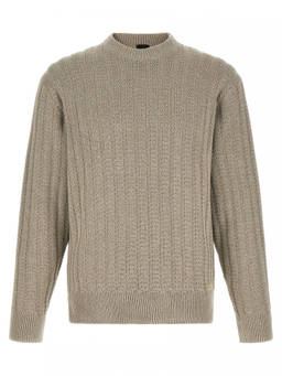 Boss - Taupe Crew Neck Sweater