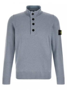 Stone Island - Light Blue Logo Patch Sweater