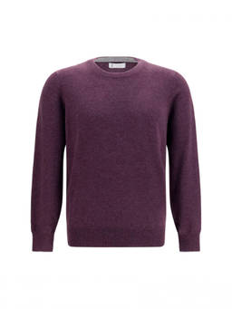 Brunello Cucinelli - Dark Purple Crew Neck Sweater