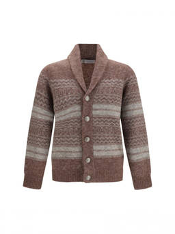 Brunello Cucinelli - Brown Shawl Neck Cardigan
