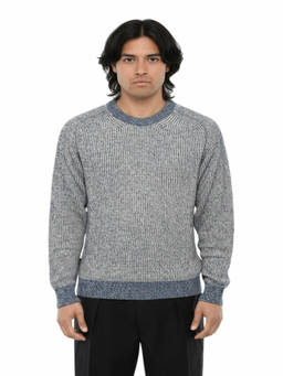 Woolrich - Blue Knitted Crew Neck Sweater