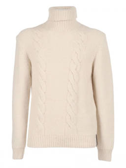 K-Way - Beige Turtle Neck Ribbed Sweater (XL)
