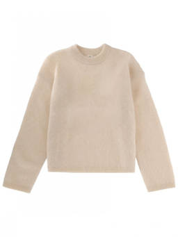 The Garment - White Solid Crew Neck Sweater