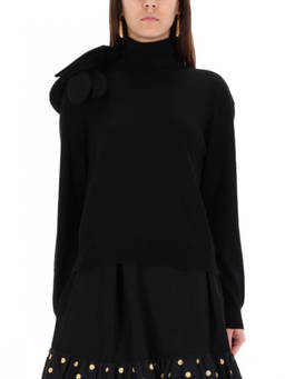 Moschino - Black Embellished Turtle Neck Sweater (S)