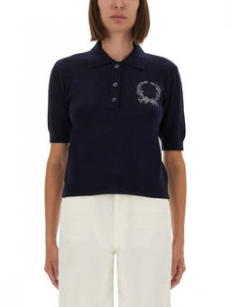 Moschino - Blue Logo Shirt Collar Sweater