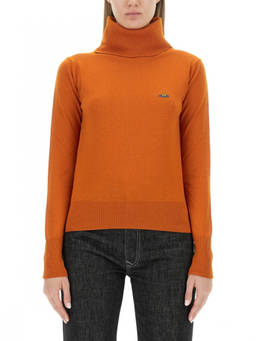 Vivienne Westwood - Orange Solid Turtle Neck Sweater (L)