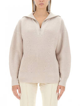 Marant Etoile - Light Brown Knitted Shawl Neck Sweater (XL)