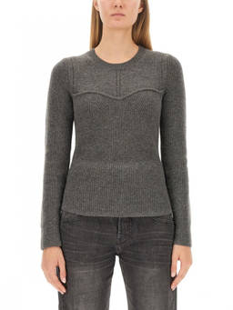 Isabel Marant - Grey Knitted Crew Neck Sweater (L)