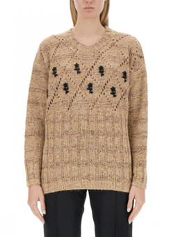 Cormio - Beige Knitted Crew Neck Sweater