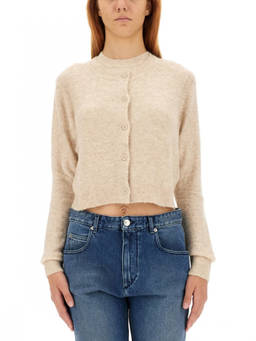 Marant Etoile - Beige Solid Crew Neck Cardigan (L)