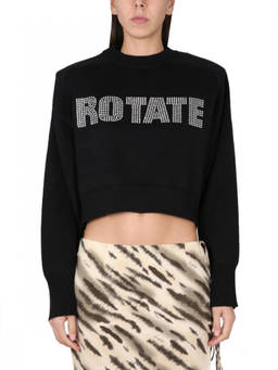 Rotate Birger Christensen - Black Logo Crew Neck Sweater (M)