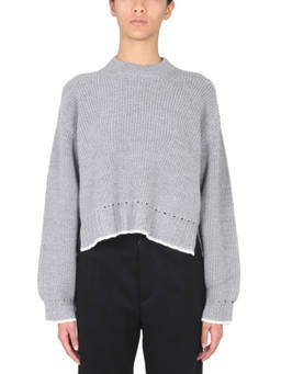 Proenza Schouler - Grey Knitted Mock Collar Sweater (L)