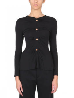 Proenza Schouler - Black Solid Round Neck Sweater (S)