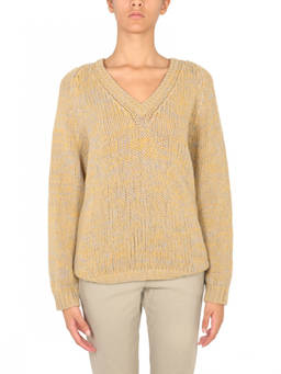 Aspesi - Yellow Knitted V Neck Sweater