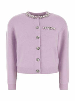 self-portrait - Lilac Stretch Viscose Blend Cardigan (L)