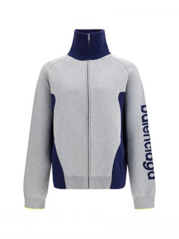 Balenciaga - Grey Logo Zip Up Cardigan
