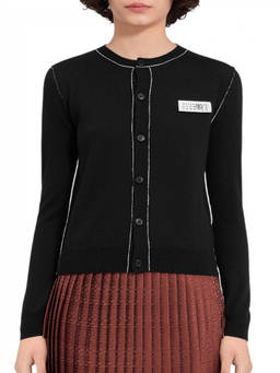 MM6 Maison Margiela - Black Logo Crew Neck Sweater