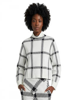 Stella McCartney - White Checks Turtle Neck Sweater