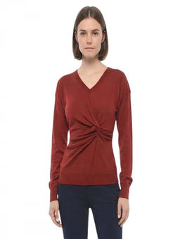 Stella McCartney - Red Solid V Neck Sweater