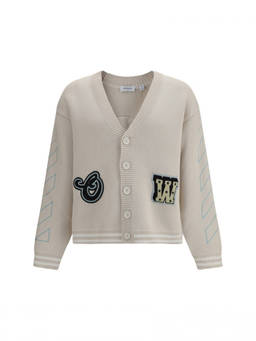 OFF-WHITE - Light Beige V Neck Cardigan
