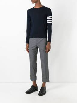 Thom Browne - Navy Blue 4-Bar Merino Pullover