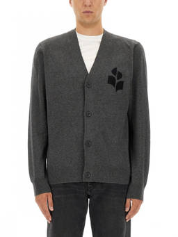 Isabel Marant - Black Logo V Neck Cardigan