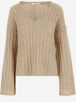 By Malene Birger - Beige V-Neck Long Sleeves Sweater