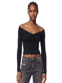 Diesel - Black Knitted Off Shoulder Sweater