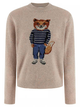 Maison Kitsune - Beige Dressed Fox Sweater (L)