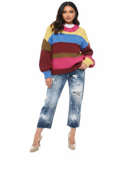 Dsquared2 - Multicolour Stripes Crew Neck Sweater (XXS)
