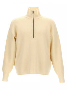 Ma'ry'ya - Maryya White Half Zip Sweater