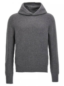 Ma'ry'ya - Maryya Grey Wool Hooded Sweater (XL)