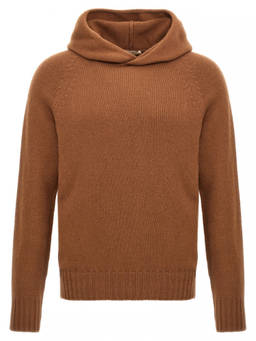 Ma'ry'ya - Maryya Brown Wool Hooded Sweater