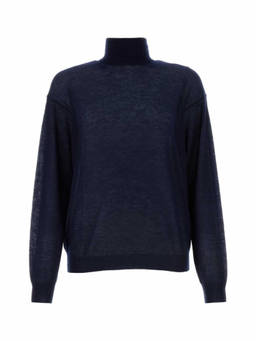 PRADA - Navy Blue High Neck Sweater