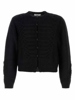 Alexander McQueen - Black Braided Detail Button Cardigan