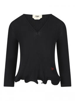 Fendi - Black Ruffled Sweater