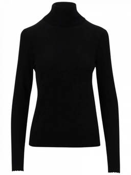 Chloe - Black High Collar Sweater (XS)