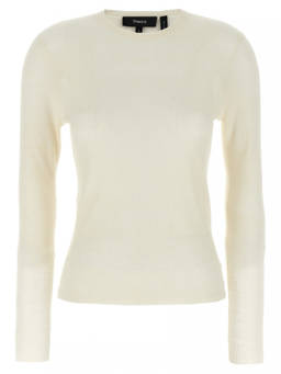 Theory - White Viscose Linen Sweater