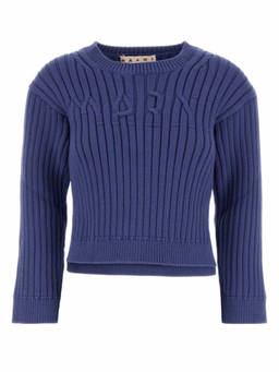 Marni - Blue Crewneck Logo Sweater