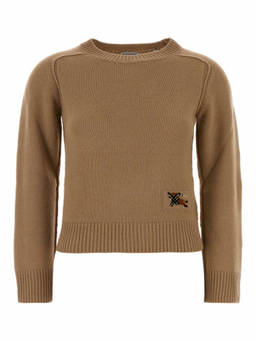 Burberry - Beige Logo Crew Neck Sweater
