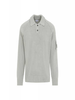 C.P. Company - Grey Knitted Polo Sweater
