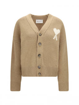 AMI Paris - Beige Button-Up Cardigan