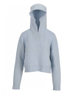 Palm Angels - Blue Curved Logo Hoodie