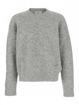 AMI Paris - Grey Crewneck Logo Sweater